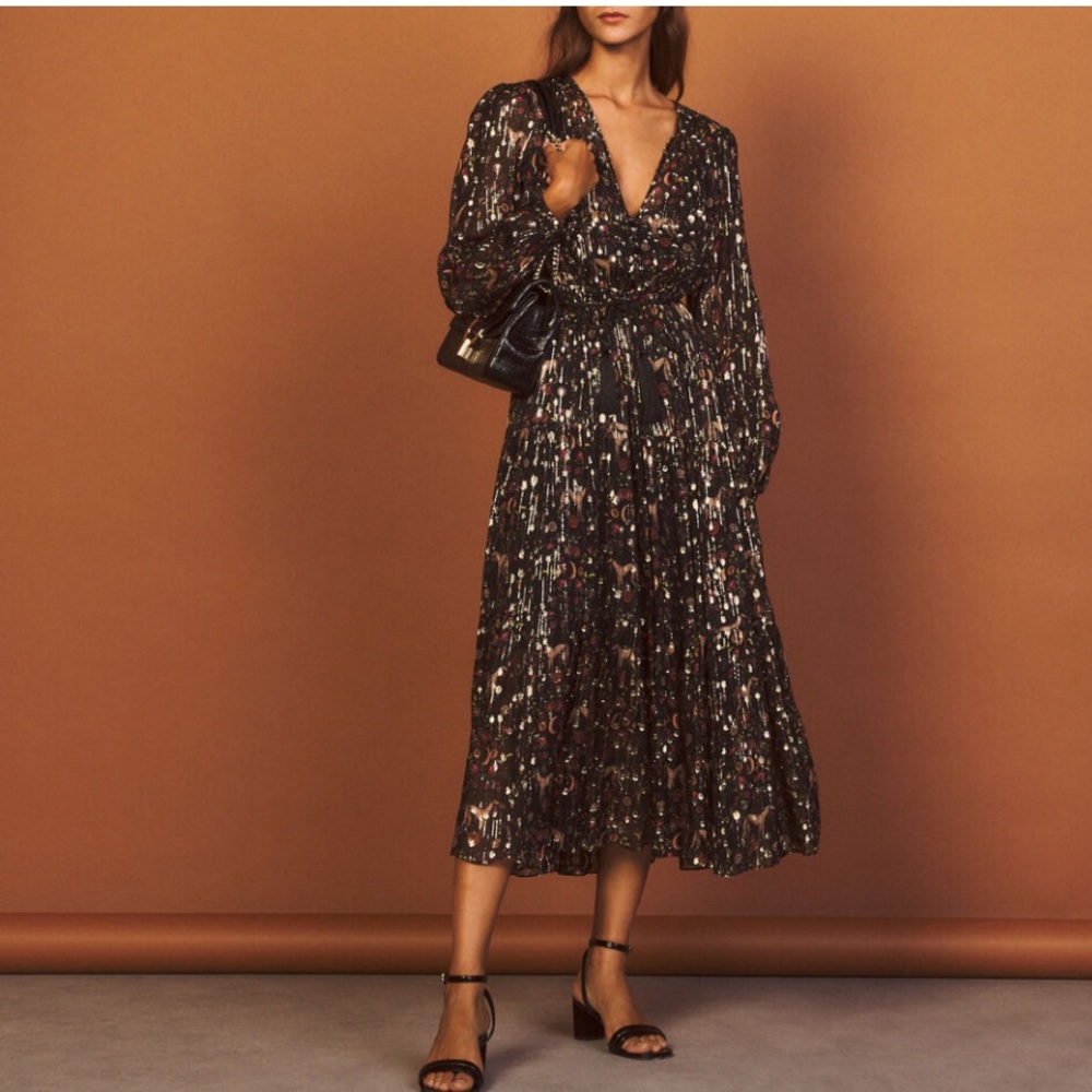 Sandro Dianna Floral Long Dress - S
